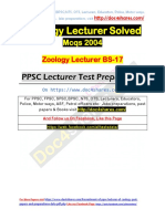 Zoology Lecturer Solved Mcqs 2004
