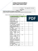 Lista de Cotejo, Investigación - 70 Puntos