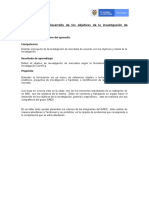 Actividad No 6. Desarrollo de Los Objetivos de La Investigación de Mercados Ficha: Nombre Del Aprendiz: Competencia