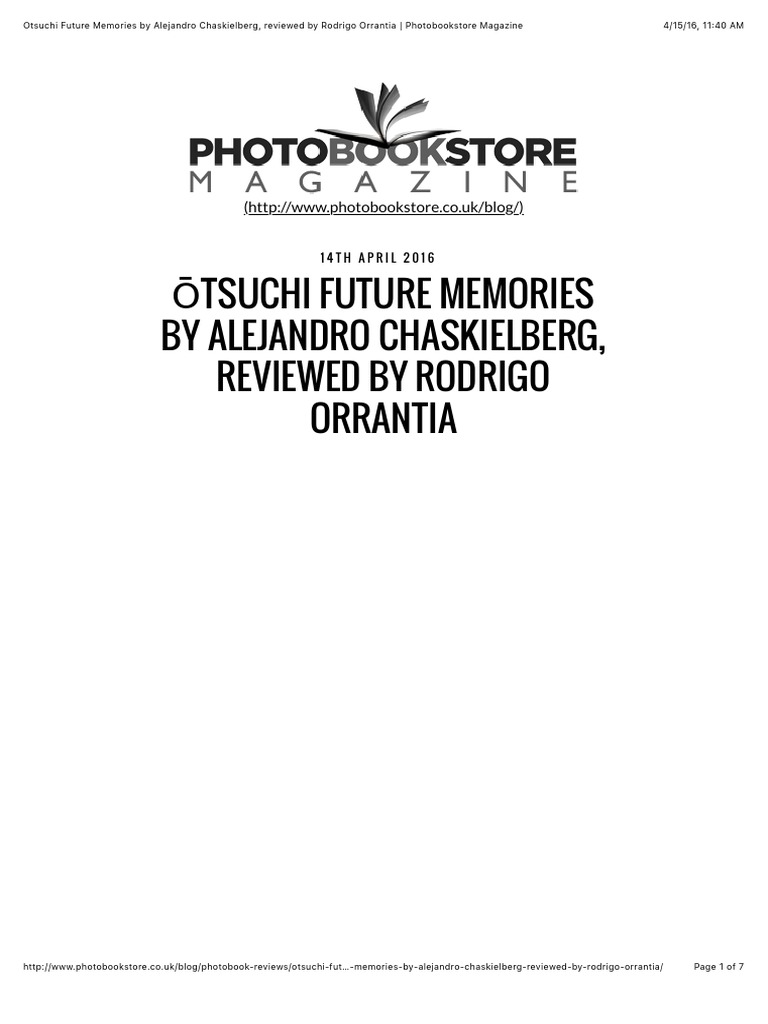 Ōtsuchi Future Memories Review | PDF | Art | General Fiction