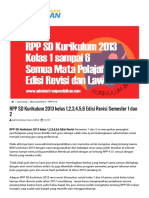 RPP SD Kurikulum 2013 Kelas 1 2 3 4 5 6