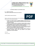 Comunicado A Padres de Familai #19 - 3 de Octubre de 2022