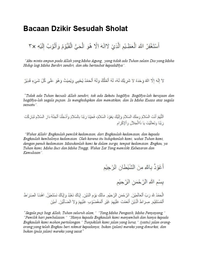 Dzikir dan Doa Setelah Sholat Wajib | PDF