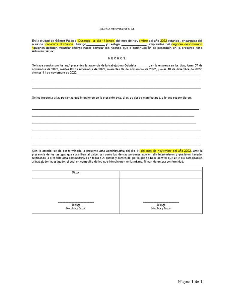 Acta Administrativa Pdf
