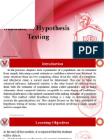 Module 7. Hypothesis Testing.