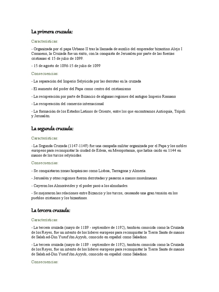 Las Cruzadas | PDF | Cruzadas | imperio Bizantino