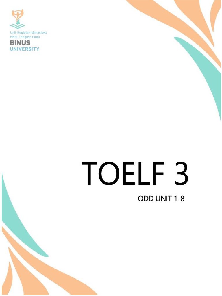 Buku TOEFL 3 Unit 1-8 | PDF | Career & Growth | Language Arts & Discipline