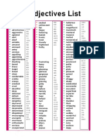 Adjectives List