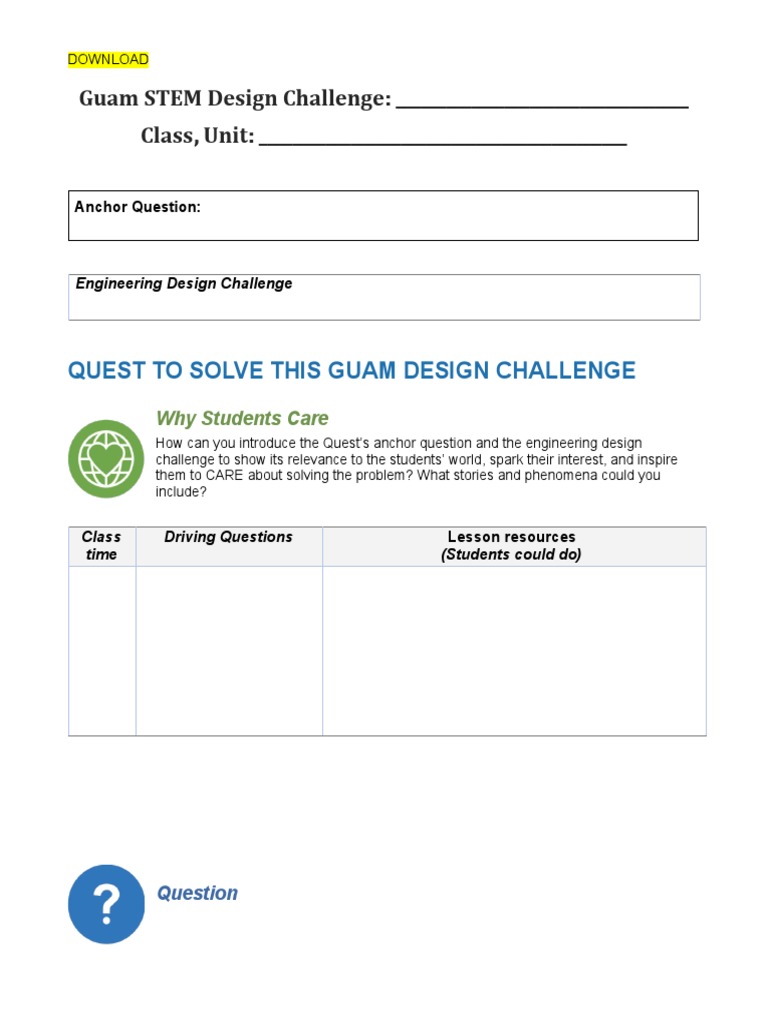QUEST Lesson Plan Template | PDF