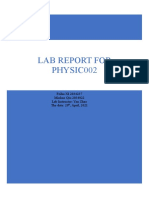 Lab Report For Physic002