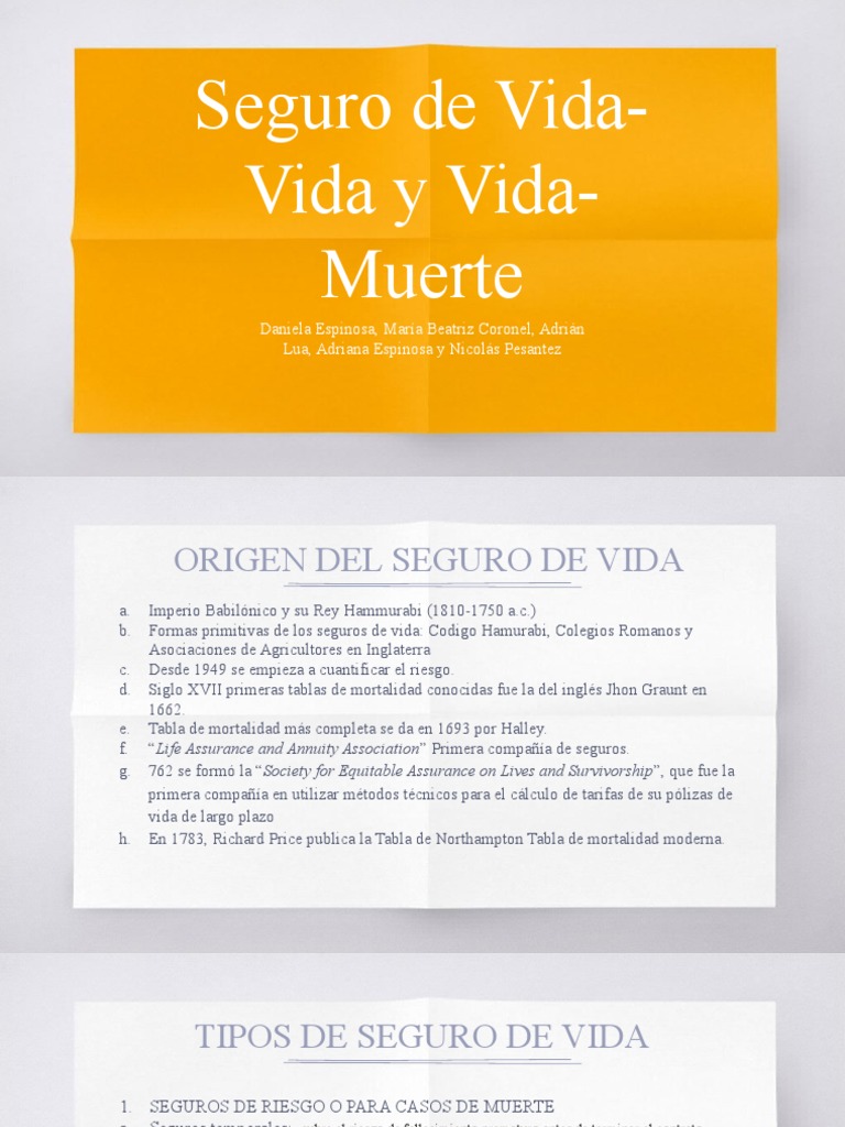 Historia y Tipos de Seguros de Vida | PDF | Póliza de seguros | Seguro ...