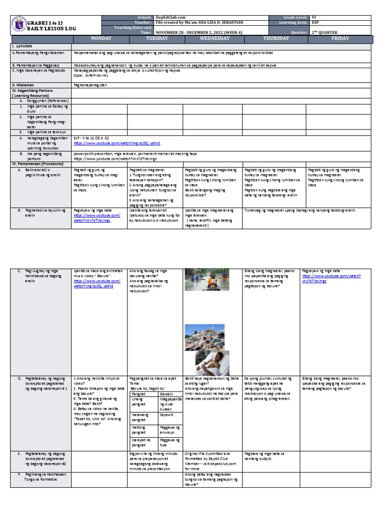 DLL - Esp 6 - Q2 - W4 | PDF