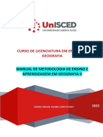 Manual Disciplina de Metodologia de Ensino em Geografia Ii