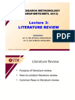 RM - Lecture 3 - Literature Review