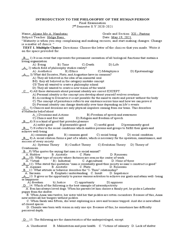 Finals Hezron Q. Tardo PDF Michel Foucault Happiness