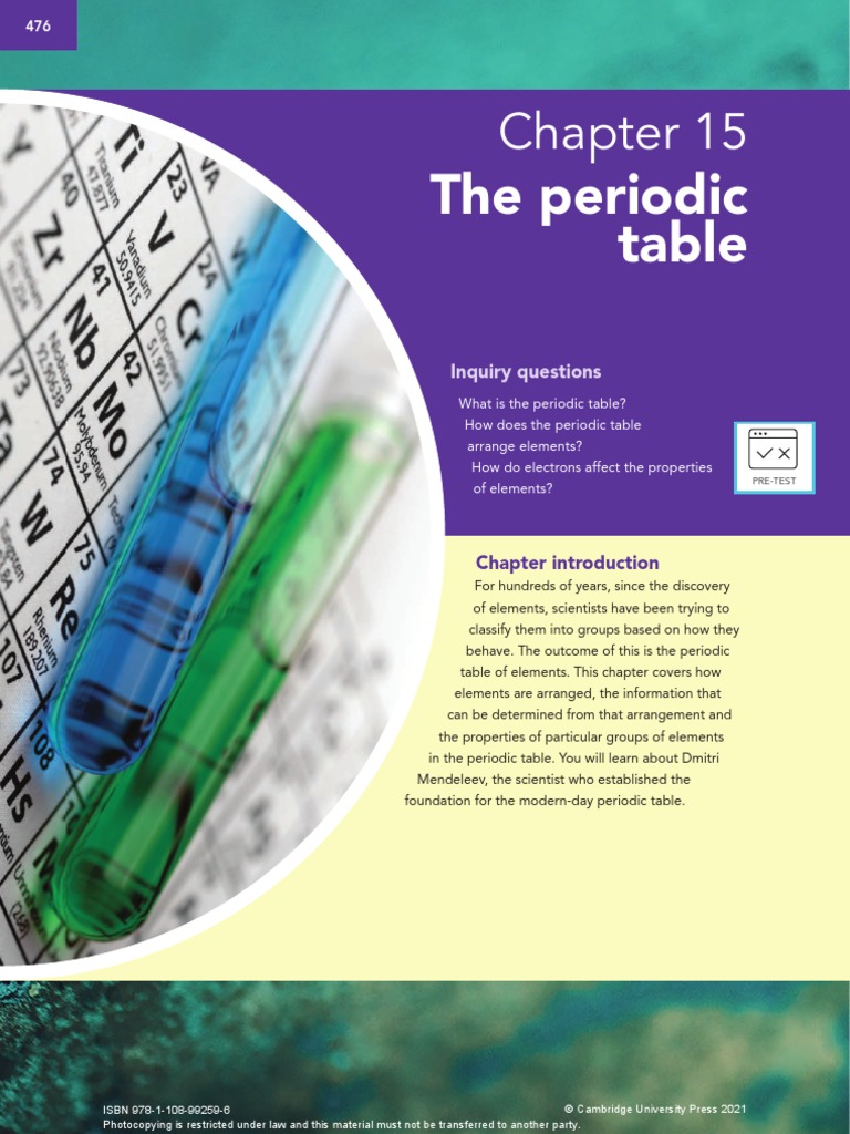Chapter 15 - The Periodic System | PDF | Periodic Table | Chemical Elements