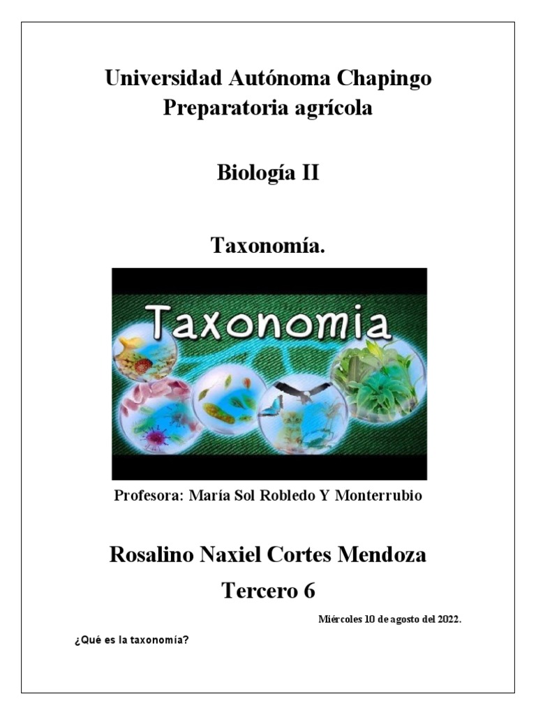 Qué es la taxonomía PDF Taxonomía (biología) Cilantro