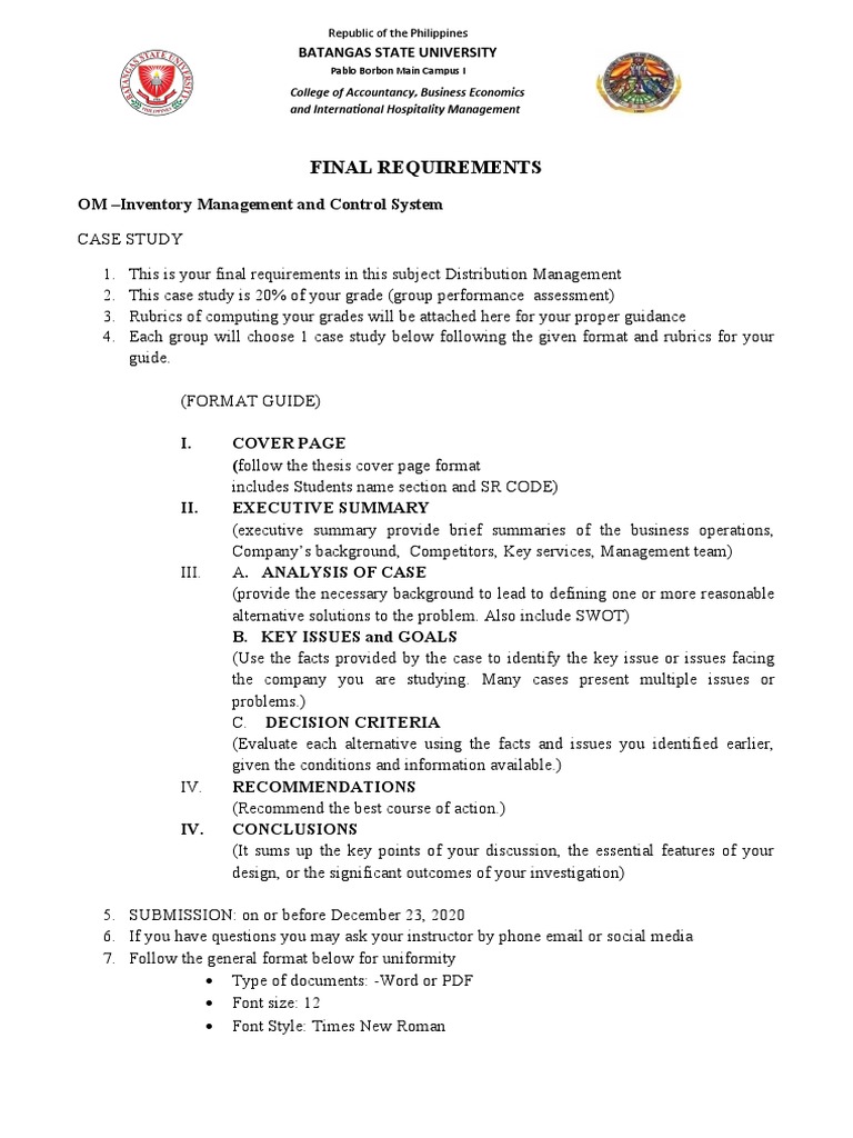 Inventory Case Study | PDF | Electronic Data Interchange | Warehouse