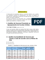 Relatório dos Resultados Escolares do Agrupamento 20010-2011
