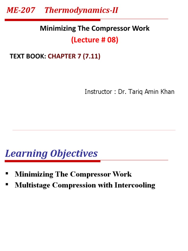 Minimizing Compressor Work Techniques | PDF | Gases | Classical Mechanics