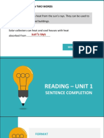 Unit 1. Sentence Completion - Reading