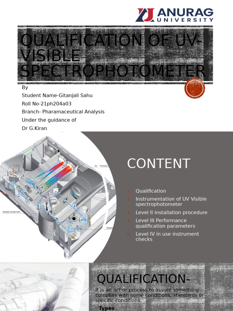 Qualification of UV Visible Spectrophotometer PDF Absorbance