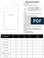 Balancing Equations Handout Worksheet