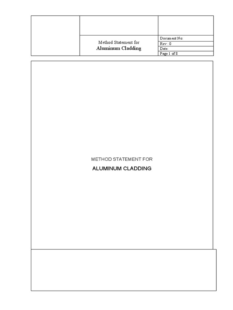 Method Statement For Aluminum Cladding Installation | PDF | Personal ...