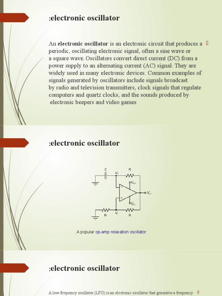 Electronic Oscillator PDF Electronic Oscillator Amplifier