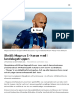 Skräll: Magnus Eriksson Med I Landslagstruppen - SVT Sport