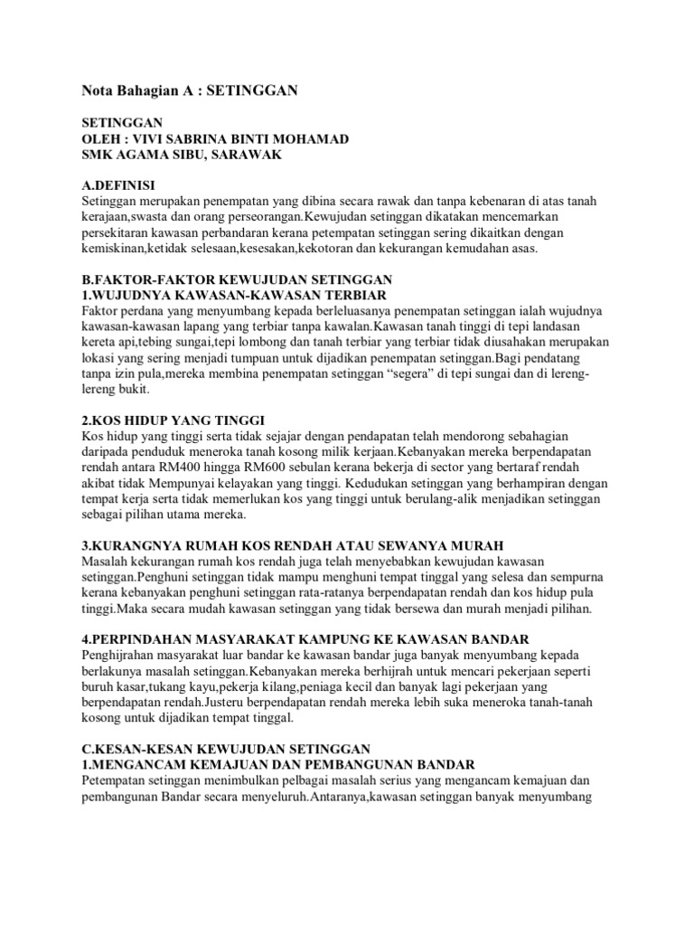 Setinggan Pdf