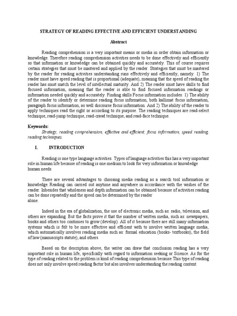 Aaa Ronel Reading Comprehension STRATEGY OF READING EFFECTIVE AND ...