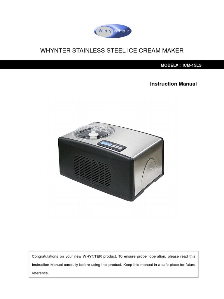 Whynter ICM-15LS Ice Cream Maker - Stainless Steel
