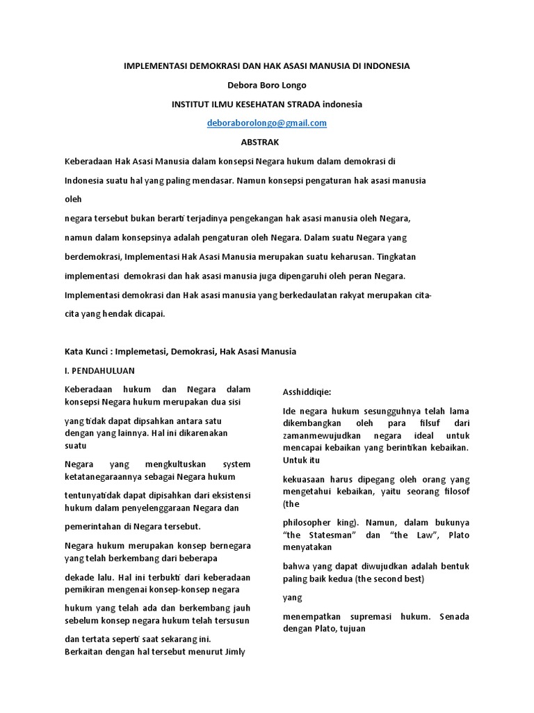 Implementasi Hak Asasi Manusia di Indonesia