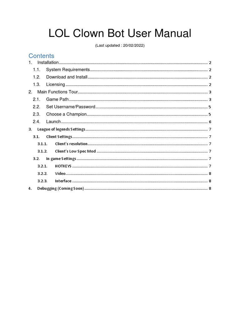 LOL Clown Bot User Manual Guide | PDF | Microsoft Windows | Windows 7