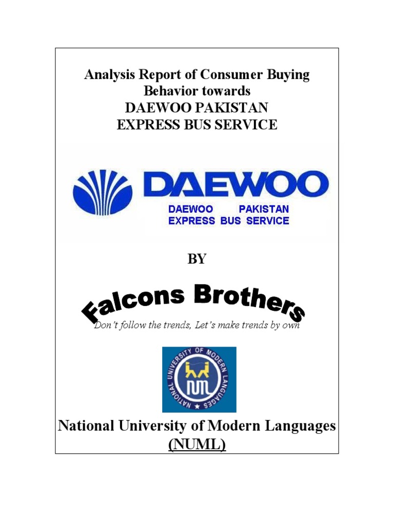 Analysis Of Consumer Buying Behaviour Towards Daewoo Bus Ser Pdf
