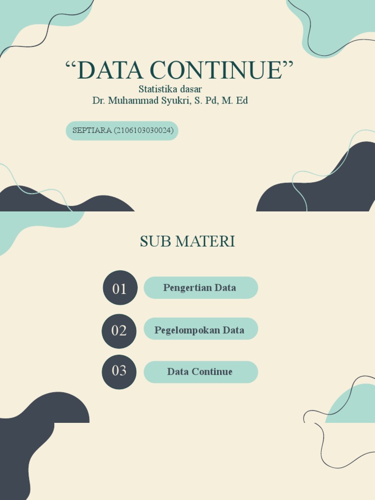 Pengertian Data Continue dalam Statistika | PDF | Pengembangan Diri ...