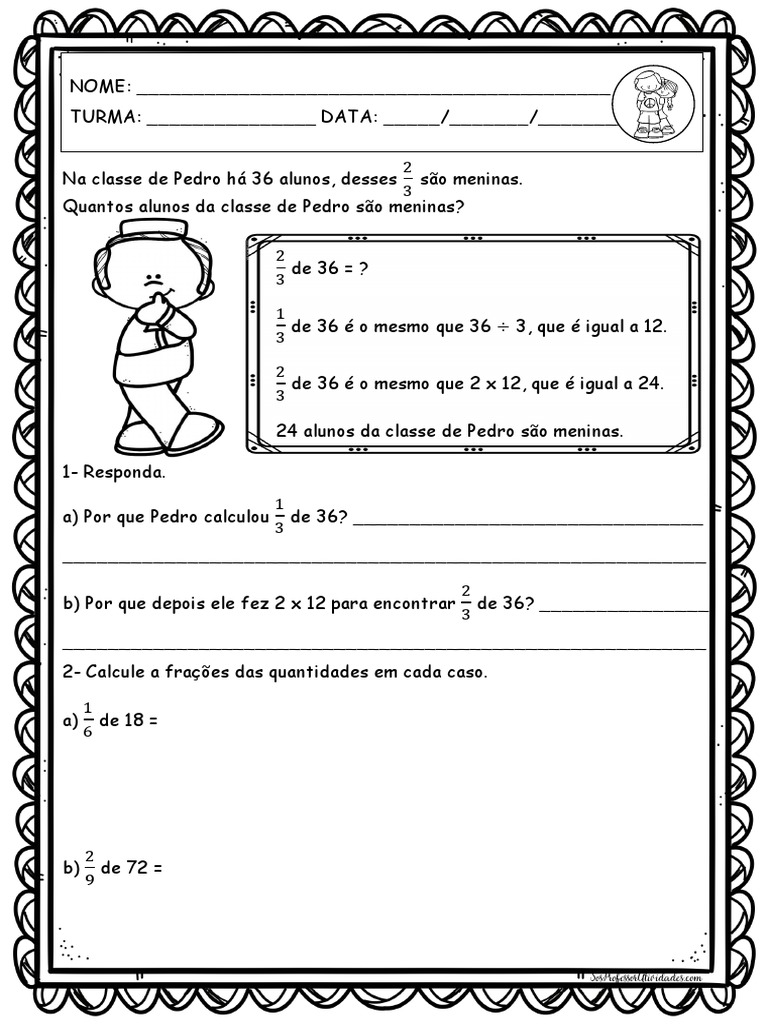 Fracao de Quantidade 2 | PDF | Métodos e Materiais de Ensino
