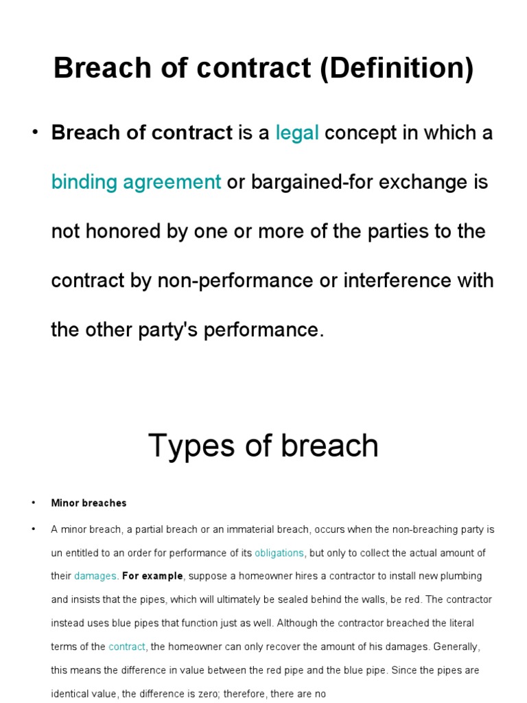 Breach Of Contract Pdf Breach Of Contract Damages