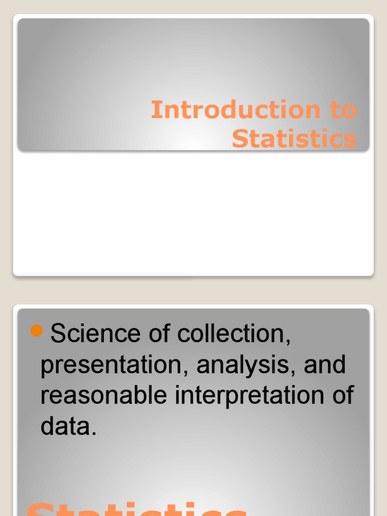 Introduction To Statistics | PDF