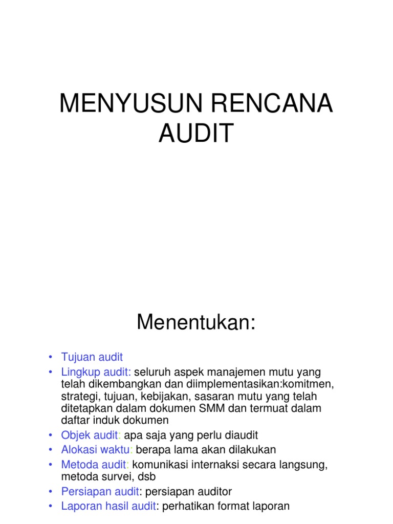 Menyusun Perencanaan Audit | PDF