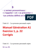 Grammaire 1 - UNITE 1B (20 Sept. 2022)