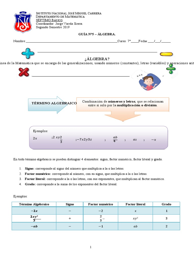 7 matem tica 5 algebra 2019 pdf lgebra polinomio