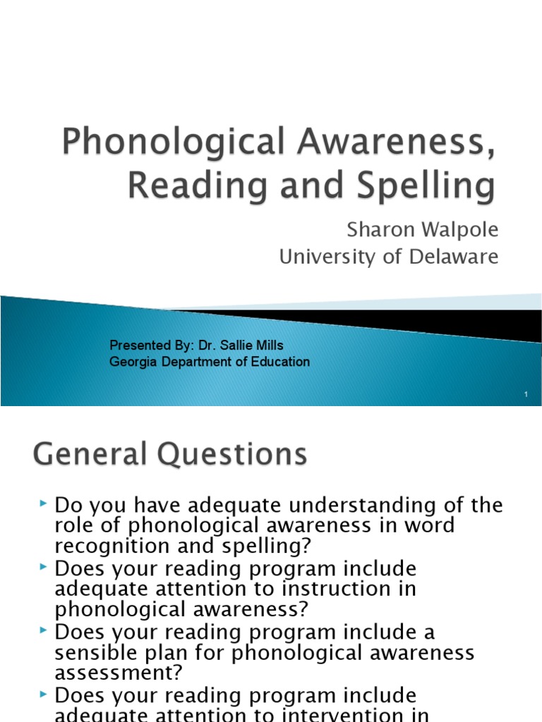 Phonological Awareness for Educators | PDF | Language Arts & Discipline