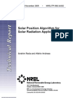 Solar Position Algorithm For Solar Radiation Applications: Revised November 2005 - NREL/TP-560-34302