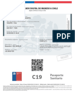 Pasaporte Sanitario: Certificado Digital de Ingreso A Chile