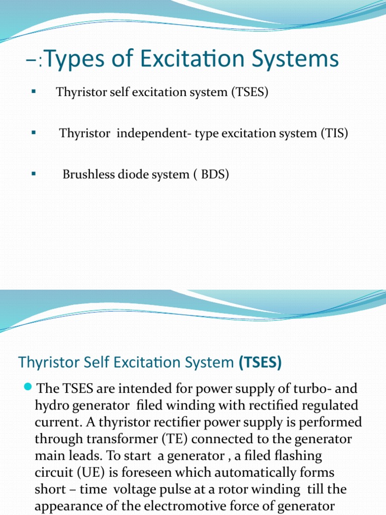 Excitation System PDF Electric Generator Rectifier