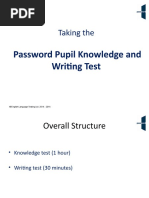 Taking The Password Pupil Knowledge and Writing Test 2018