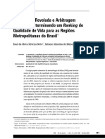 Preferência Revelada e Arbitragem Espacial: Determinando Um Ranking de Qualidade de Vida para As Regiões Metropolitanas Do Brasil