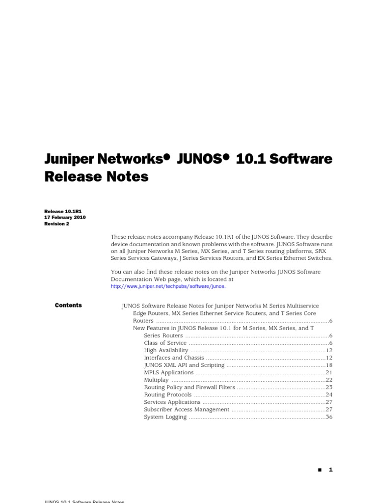 Junos Release Notes 10 | PDF | Multiprotocol Label Switching